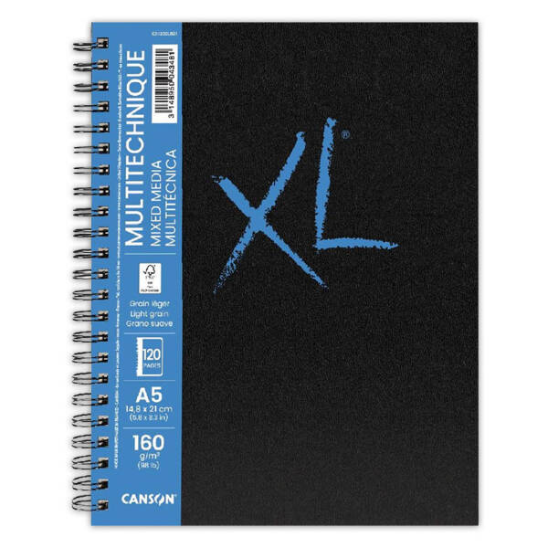 Canson XL Mixed Media Çok Amaçlı Defter 160gr A5 60 Yaprak Sert Kapak - 1