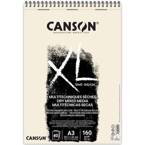 Canson XL Sand Grain Pastel Boya Defteri 160gr A3 40 Yaprak Naturel - 1