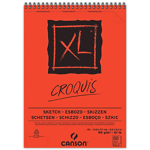 Canson XL Sketch Eskiz Defteri 90gr A5 50 Yaprak - 1