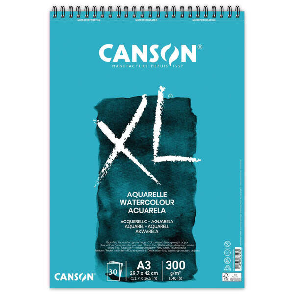 Canson XL Watercolour Sulu Boya Defteri 300gr A3 30 Yaprak - 1