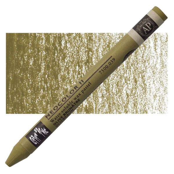 Caran Dache Neocolor II Aquarelle Pastel Boya 7500-039 Olive Brown - 1