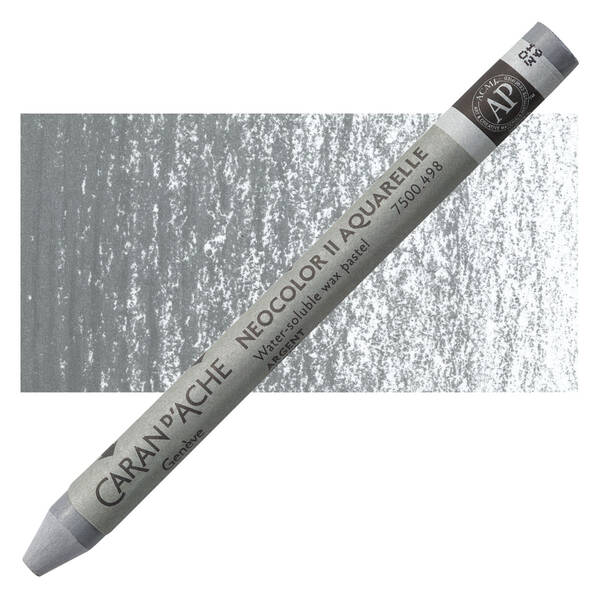 Caran Dache Neocolor II Aquarelle Pastel Boya 7500-498 Silver - 1