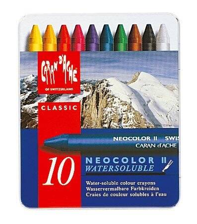 Caran Dache Neocolor II Aquarelle Pastel Boya Set 10'lu 7500-310