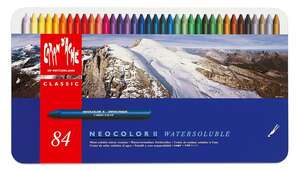 Caran Dache - Caran Dache Neocolor II Aquarelle Pastel Boya Set 84'lü 7500-384