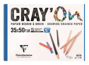 Clairefontaine - Clairefontaine Cray-On Çizim Defteri 160gr 35X50cm 15 Yaprak
