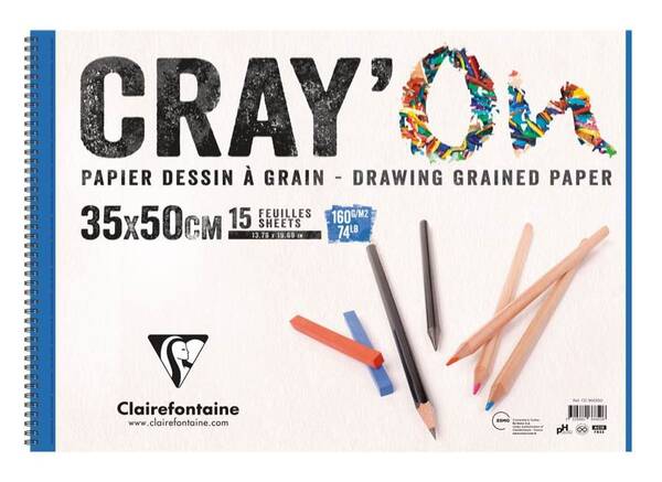 Clairefontaine Cray-On Çizim Defteri 160gr 35X50cm 15 Yaprak