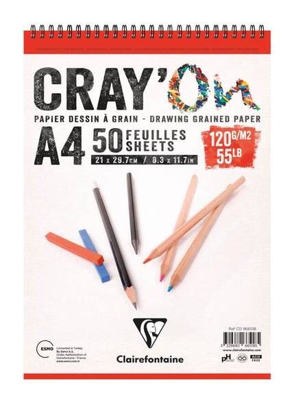 Clairefontaine Cray-On Çizim Defteri A4 120gr 50 Yaprak