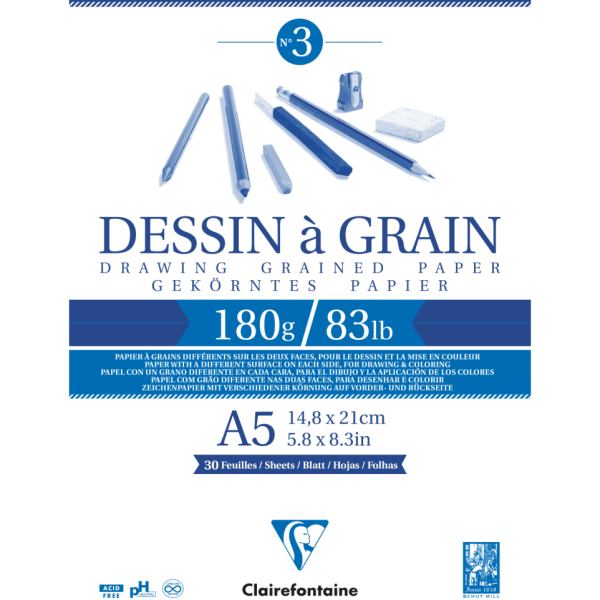 Clairefontaine Dessin A Grain Çizim Defteri A5 180gr 30 Yaprak - 1