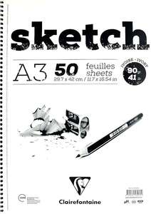 Clairefontaine Esq Iv Eskiz Blk A3 90 Gr 50 Yaprak Yan Spiral - Clairefontaine