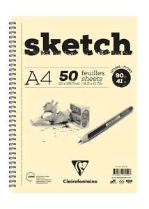 Clairefontaine Esq Ivory Eskiz Blok A4 90Gr 21X29,7 50 Yaprak. Uzun - Clairefontaine
