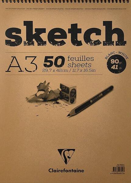 Clairefontaine Esquisse Blanc Eskiz Blok A3 90Gr 29,7X42 50 Yaprak - 1