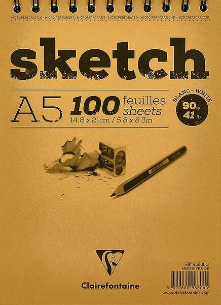 Clairefontaine Esquisse Blanc Eskiz Blok A5 90Gr 100 Yaprak - 1