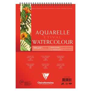 Clairefontaine Etival Suluboya Defteri 300Gr A3 30 Yaprak Üstten Spriral Klasik Doku - Clairefontaine
