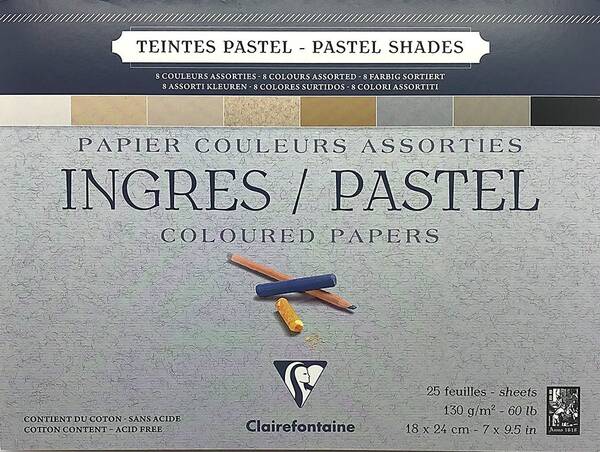 Clairefontaine Ingres Pastel Boya Defteri 130gr 18X24cm 25 Yaprak Renkli - 1