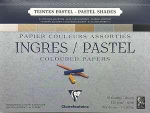 Clairefontaine IP96486 Ingres Pastel Blok 18X24 130Gr 25Yp - Clairefontaine