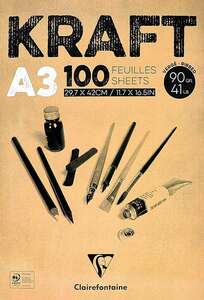 Clairefontaine Kraft Çizim Defteri 90gr A3 100 Yaprak - Clairefontaine