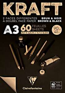 Clairefontaine Kraft Çizim Defteri 90gr A3 60 Yaprak - Clairefontaine