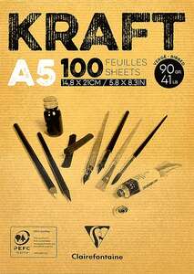 Clairefontaine Kraft Çizim Defteri 90gr A5 100 Yaprak - Clairefontaine