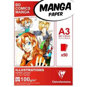 Clairefontaine - Clairefontaine Manga Marker Defterleri A3 100gr 50 Yaprak