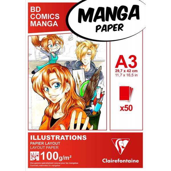 Clairefontaine Manga Marker Defterleri A3 100gr 50 Yaprak