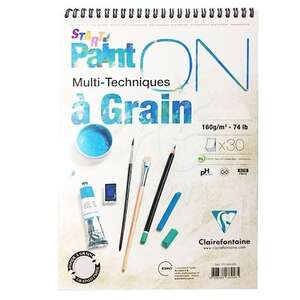 Clairefontaine - Clairefontaine Paint-On A Grain Multi Teknik Çizim Defteri 160gr A5 30 Yaprak