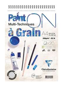 Clairefontaine - Clairefontaine Paint-On A Grain Multi Teknik Çizim Defteri A4 200gr 20 Yaprak