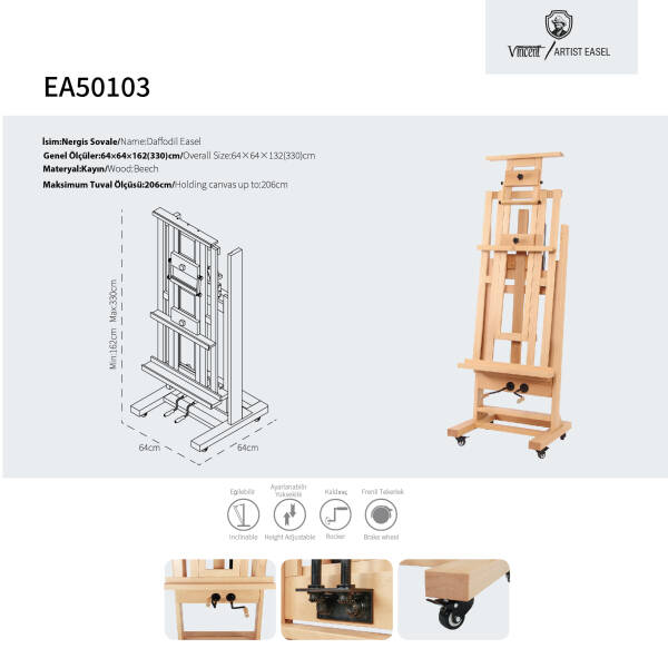 DAFFODIL/NERGİS EA50103 ARTIST EASEL - 3