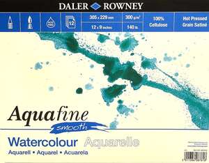 Daler Rowney Aquafine Pad 300 Gr Smooth 12X9 - Daler Rowney