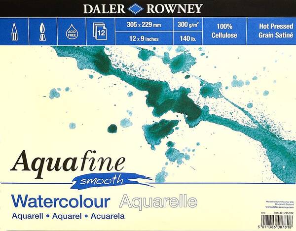 Daler Rowney Aquafine Pad 300 Gr Smooth 12X9 - 1