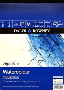 Daler Rowney Aquafine Pad A4 Not 300Gr 12 Yaprak - Daler Rowney