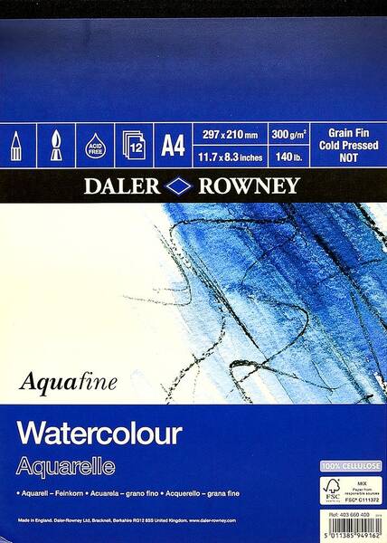 Daler Rowney Aquafine Pad A4 Not 300Gr 12 Yaprak - 1