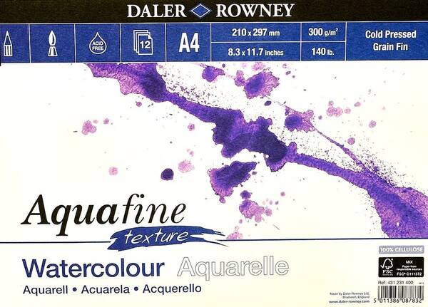 Daler Rowney Aquafine Pad A4 Texture 300Gr 12 Yaprak - 1
