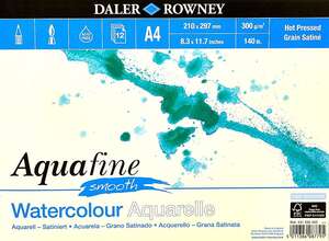 Daler Rowney Aquafine Smooth A4 300Gr 12 Yaprak - Daler Rowney