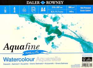 Daler Rowney - Daler Rowney Aquafine Smooth A4 300Gr 12 Yaprak