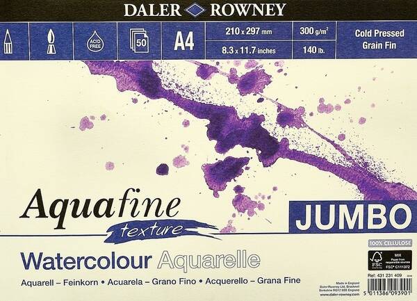 Daler Rowney Aquafine Texture Pad A4 Jumbo 50 Yaprak - 1