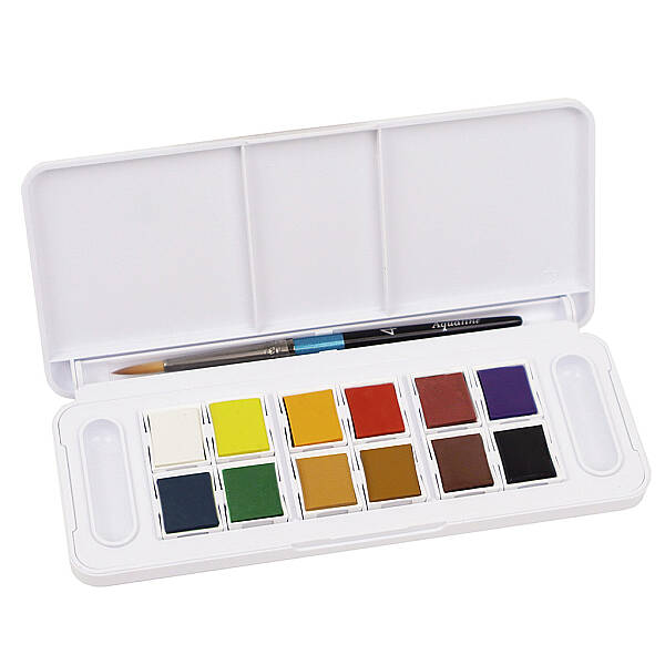 Daler Rowney Aquafine Watercolor Travel Set 12'li Yarım Tablet - 2