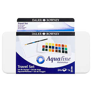 Daler Rowney Aquafine Watercolor Travel Set 24'lü Yarım Tablet - Daler Rowney