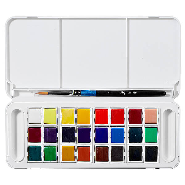 Daler Rowney Aquafine Watercolor Travel Set 24'lü Yarım Tablet - 3