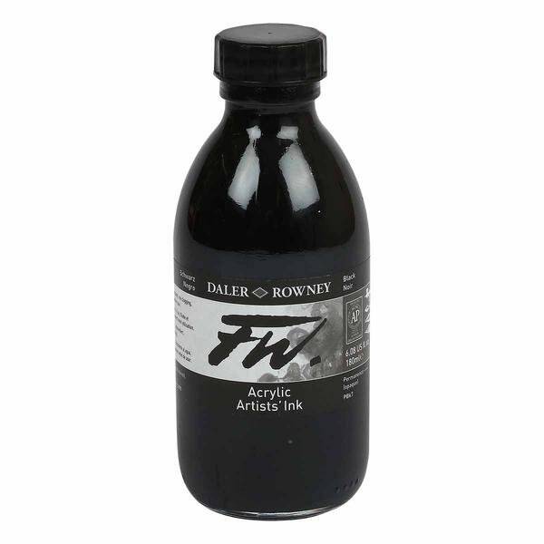 Daler Rowney FW Ink Sıvı Akrilik Boya 180ml Black (India) - 1