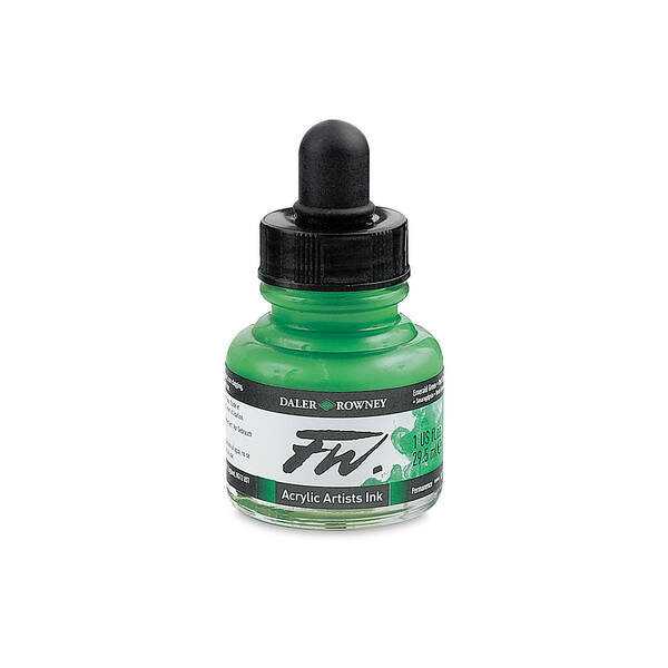 Daler Rowney FW Ink Sıvı Akrilik Boya 29,5ml Emerald Green - 1