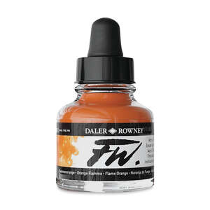 Daler Rowney - Daler Rowney FW Ink Sıvı Akrilik Boya 29,5ml Flame Orange