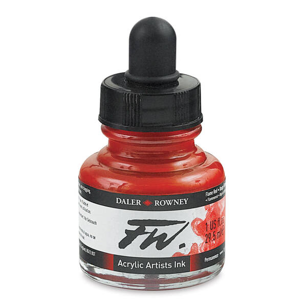 Daler Rowney FW Ink Sıvı Akrilik Boya 29,5ml Flame Red - 1