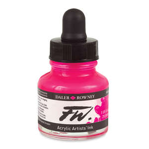 Daler Rowney FW Ink Sıvı Akrilik Boya 29,5ml Fluorescent Pink - Daler Rowney