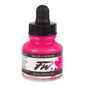Daler Rowney - Daler Rowney FW Ink Sıvı Akrilik Boya 29,5ml Fluorescent Pink