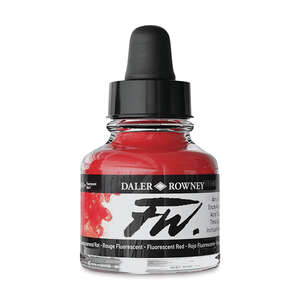 Daler Rowney - Daler Rowney FW Ink Sıvı Akrilik Boya 29,5ml Fluorescent Red