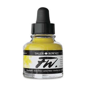 Daler Rowney FW Ink Sıvı Akrilik Boya 29,5ml Lemon Yellow - 1