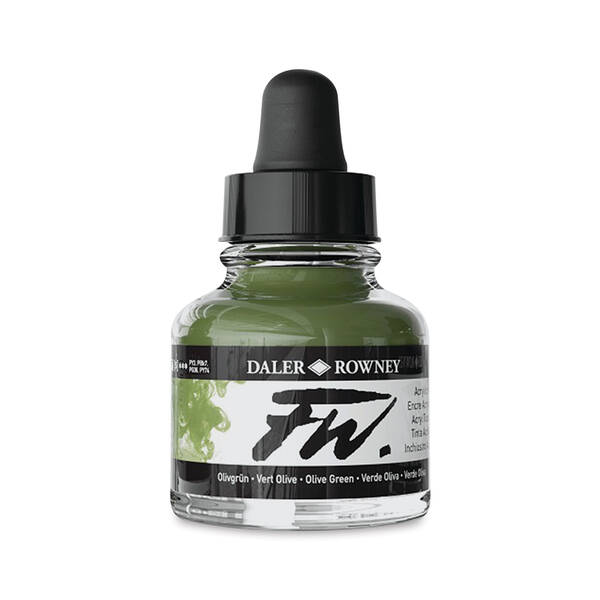 Daler Rowney FW Ink Sıvı Akrilik Boya 29,5ml Olive Green - 1