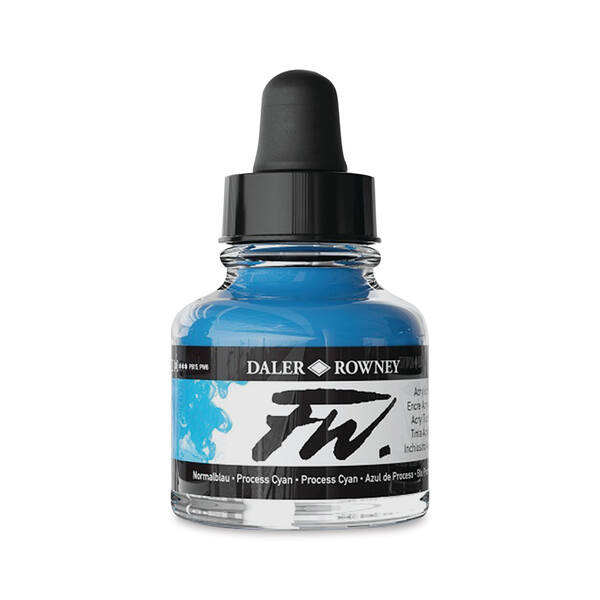 Daler Rowney FW Ink Sıvı Akrilik Boya 29,5ml Process Cyan - 1