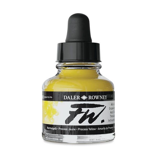 Daler Rowney FW Ink Sıvı Akrilik Boya 29,5ml Process Yellow - 1