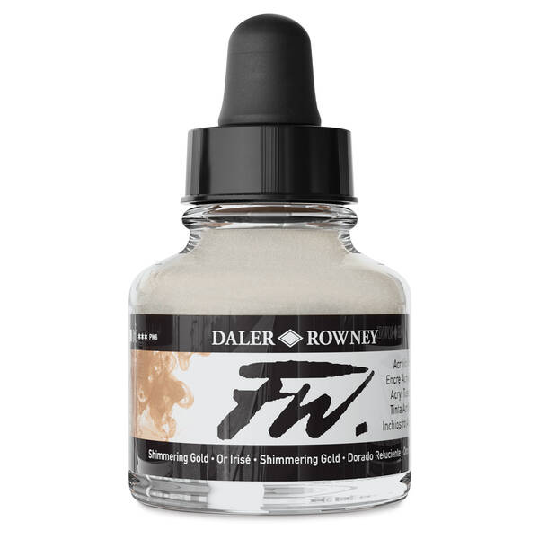 Daler Rowney FW Ink Sıvı Akrilik Boya 29,5ml Shimmering Gold - 1